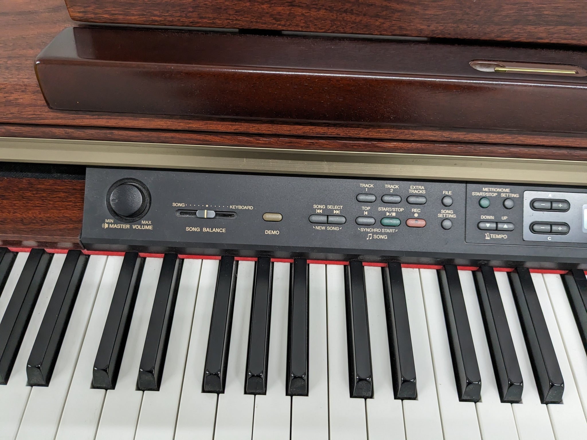 Yamaha Clavinova CLP-150 digital piano in mahogany finish stock