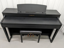 Load image into Gallery viewer, Yamaha Clavinova CLP-440 Digital Piano and stool in satin black stock no 24166
