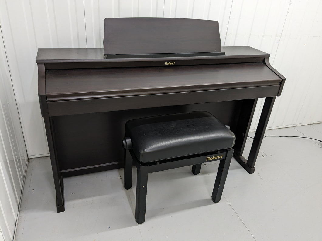 Roland HP203 digital piano and stool in dark rosewood finish stock number 24186