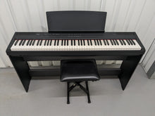 Load image into Gallery viewer, Yamaha P-105 digital portable piano and fixed stand 3 pedals black stock #24214
