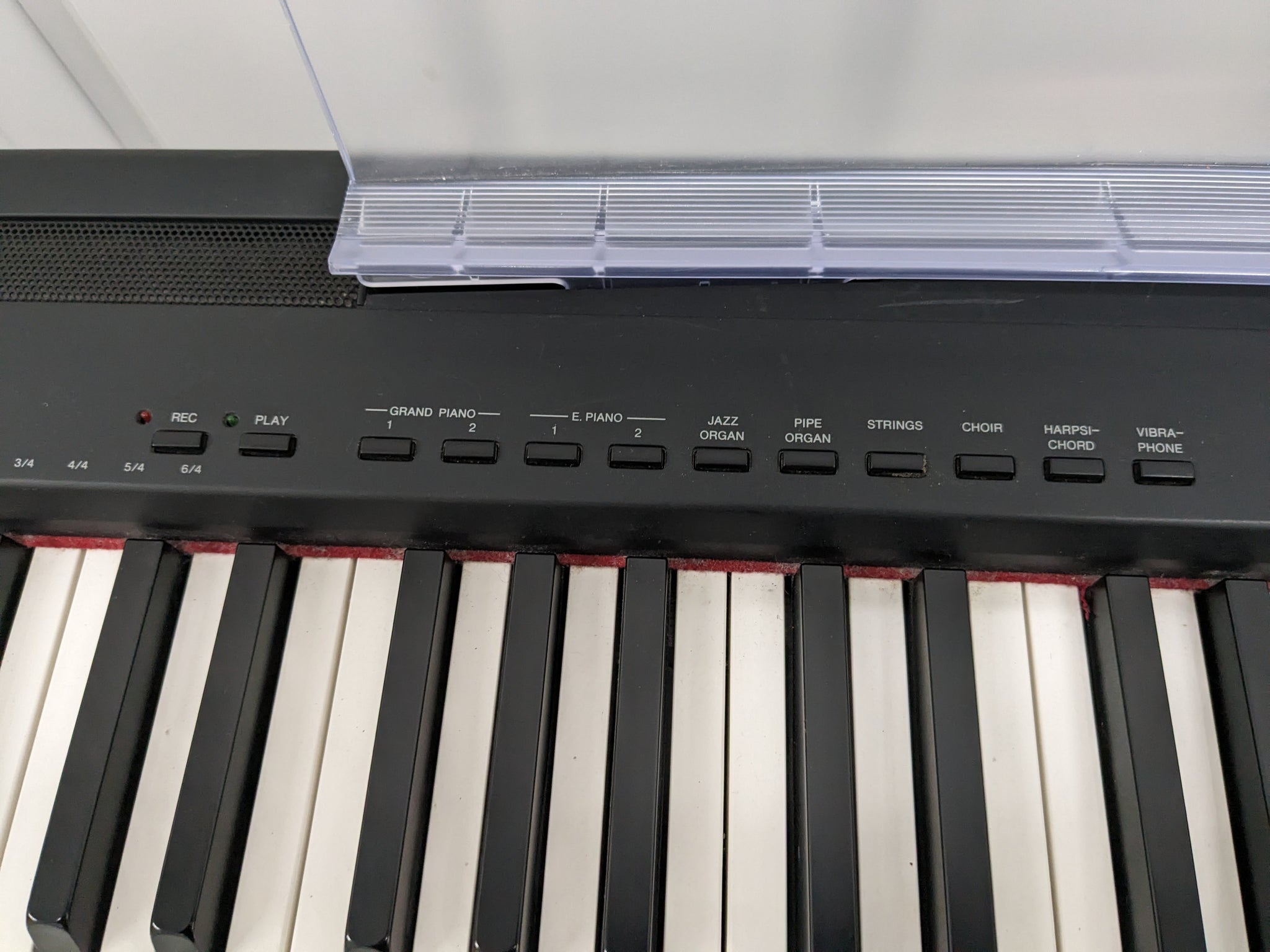 Yamaha P95 digital portable piano and fixed stand in black