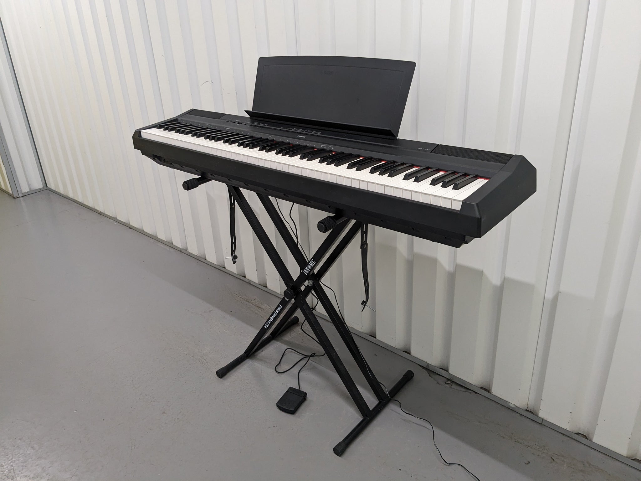 Yamaha P-115 digital portable piano with collapsible stand and pedal b –  Sulinda Music