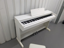 Load image into Gallery viewer, Yamaha Arius YDP-143 Digital Piano and stool in satin white finish stock #24274
