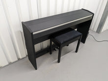 Load image into Gallery viewer, Roland F120R compact slim size Digital Piano and stool in black  stock # 24279
