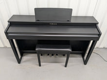 Load image into Gallery viewer, Yamaha clavinova CLP-525 digital piano and stool in satin black stock # 24304
