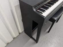 Load image into Gallery viewer, Yamaha clavinova CLP-525 digital piano and stool in satin black stock # 24304
