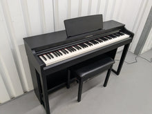 Load image into Gallery viewer, Yamaha clavinova CLP-525 digital piano and stool in satin black stock # 24304
