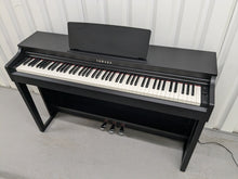 Load image into Gallery viewer, Yamaha clavinova CLP-525 digital piano and stool in satin black stock # 24304
