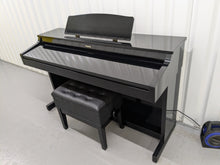 Load image into Gallery viewer, Roland HP-3e Digital Piano and stool in glossy black polished ebony Stock #24307
