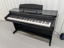 Load image into Gallery viewer, Roland HP-3e Digital Piano and stool in glossy black polished ebony Stock #24307
