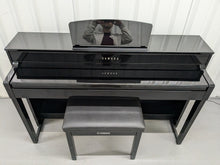 Load image into Gallery viewer, Yamaha Clavinova CLP-535 CLP-535PE Digital Piano in gloss black stock # 24312
