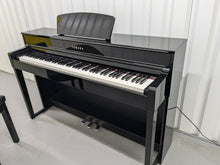 Load image into Gallery viewer, Yamaha Clavinova CLP-535 CLP-535PE Digital Piano in gloss black stock # 24312
