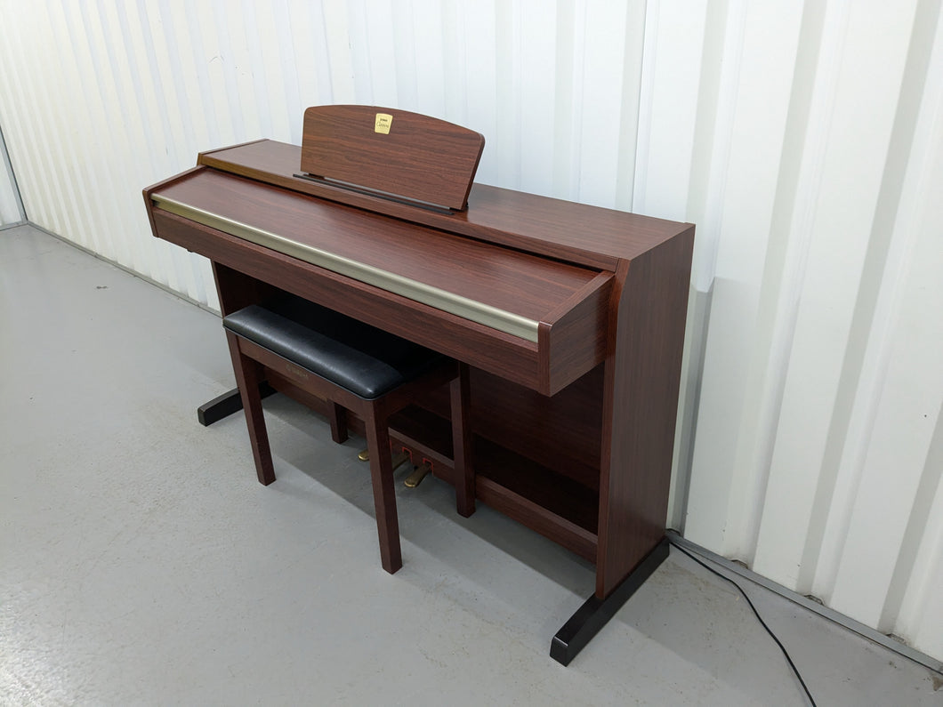 Yamaha Clavinova CLP-220 digital piano and stool in mahogany finish stock number 24340