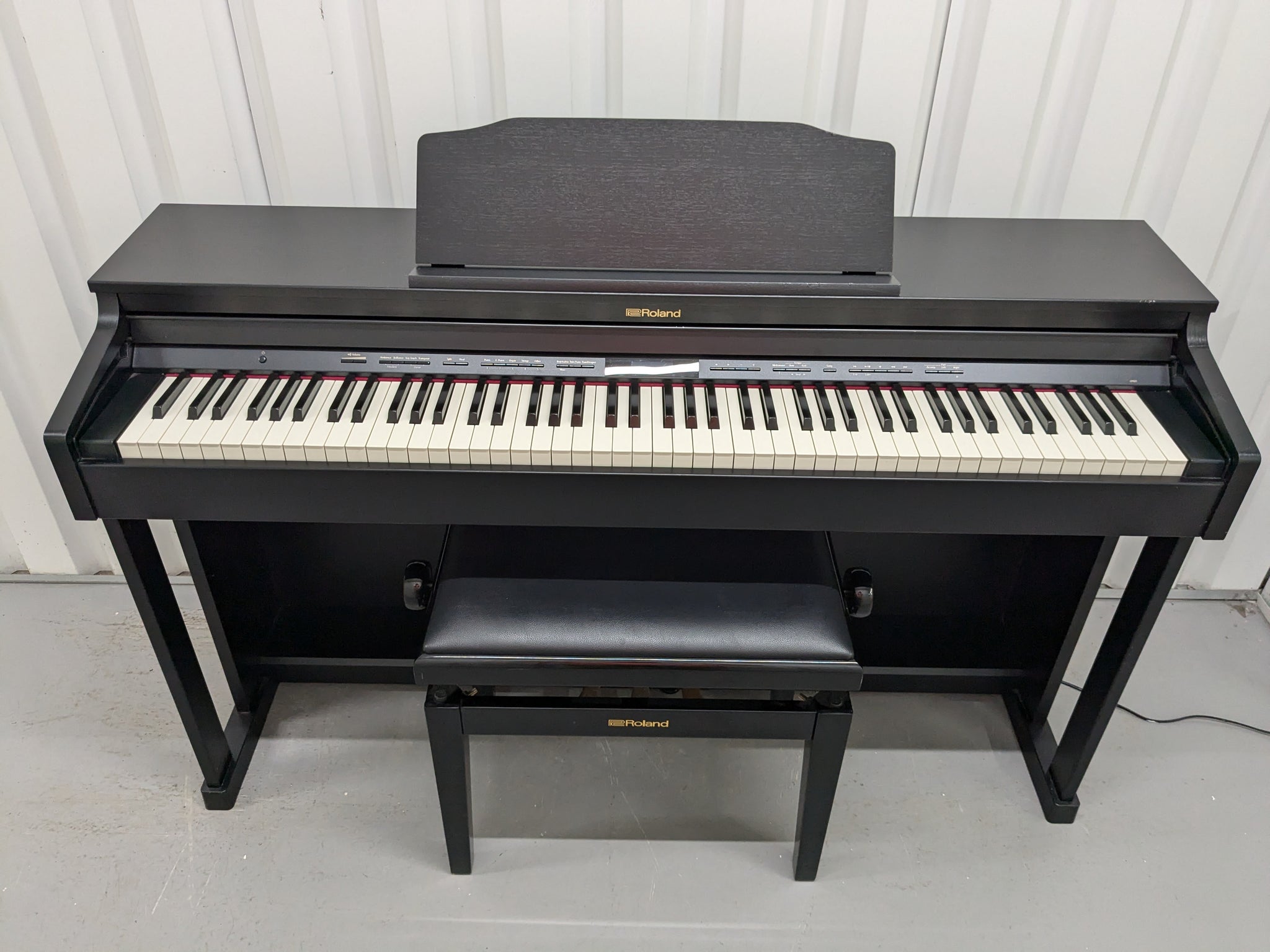 Roland HP601 digital piano and stool in satin black finish stock 