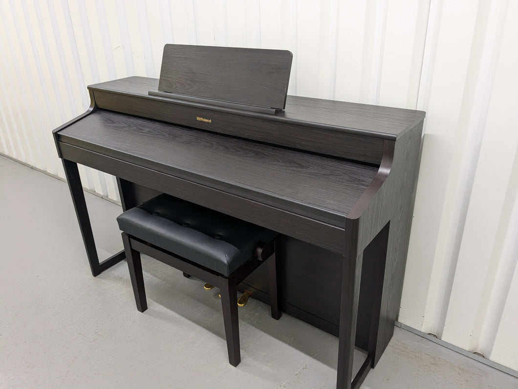 Roland HP702 Concert Class Digital Piano and stool in rosewood stock #24398