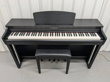 Load image into Gallery viewer, Yamaha clavinova CLP-725 digital piano and stool in satin black stock #25010
