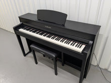 Load image into Gallery viewer, Yamaha Clavinova CLP-535 digital piano and stool in satin black stock # 24444
