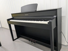 Load image into Gallery viewer, Yamaha Clavinova CLP-535 digital piano and stool in satin black stock # 24444
