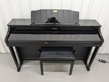 Load image into Gallery viewer, Roland HP506 Digital Piano glossy black wooden action keys + stool Stock nr 24443
