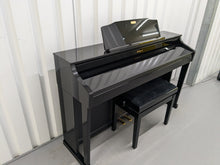 Load image into Gallery viewer, Roland HP506 Digital Piano glossy black wooden action keys + stool Stock nr 24443
