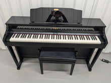 Load image into Gallery viewer, Roland HP506 Digital Piano glossy black wooden action keys + stool Stock nr 24443
