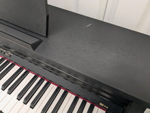 Load image into Gallery viewer, Roland HP203 digital piano and stool in satin black finish stock number 24478
