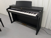 Load image into Gallery viewer, Roland HP203 digital piano and stool in satin black finish stock number 24478
