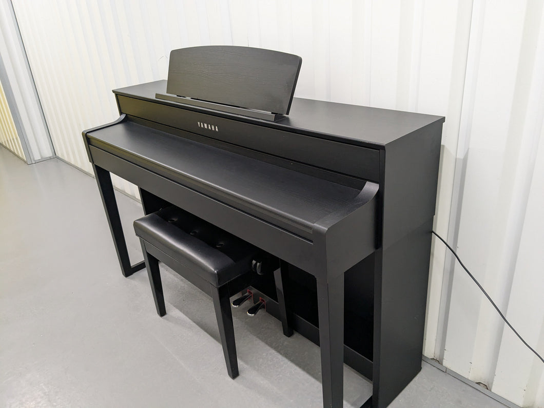 Yamaha Clavinova CLP-575 in satin black finish+ stool stock # 24502