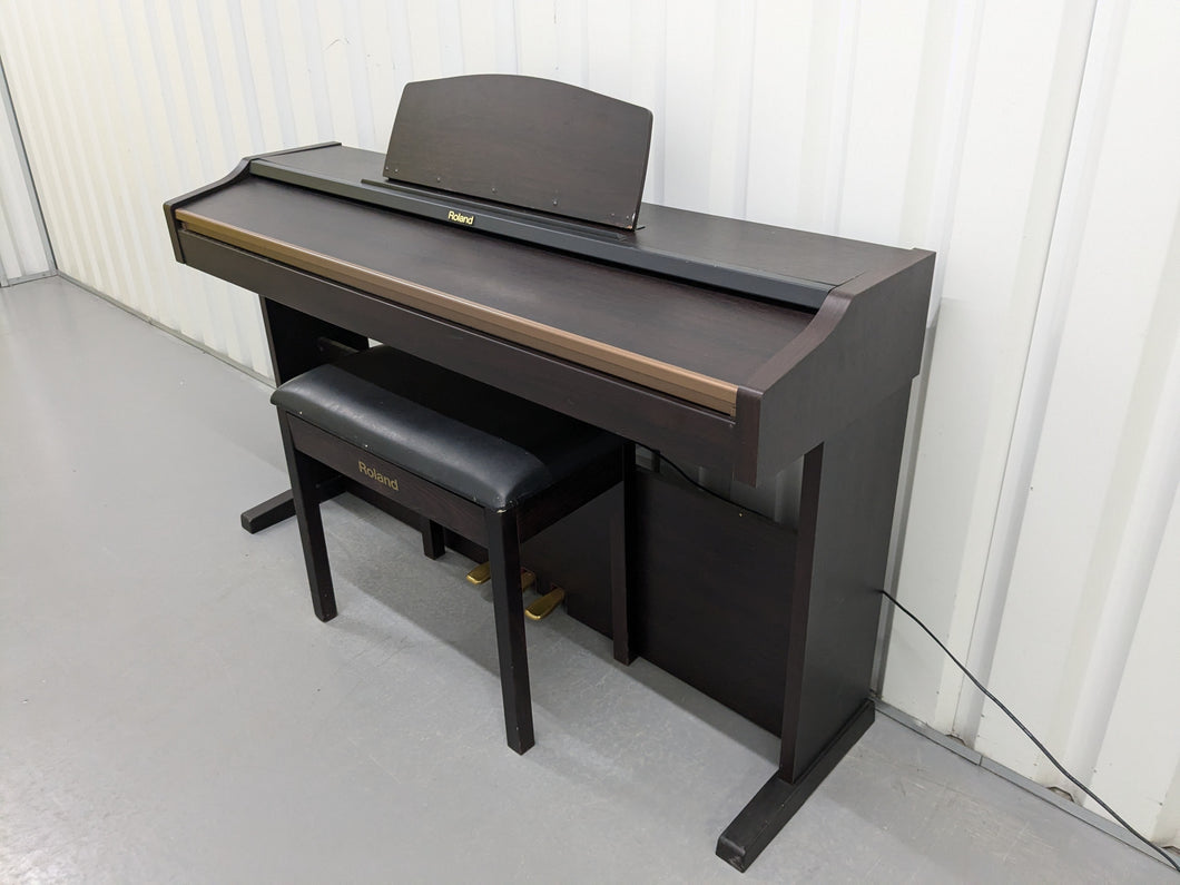 Roland HP101e Digital Piano and stool in dark rosewood finish stock # 24557