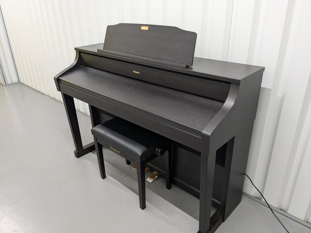 Roland HP508 digital piano and stool in dark rosewood stock number 24564