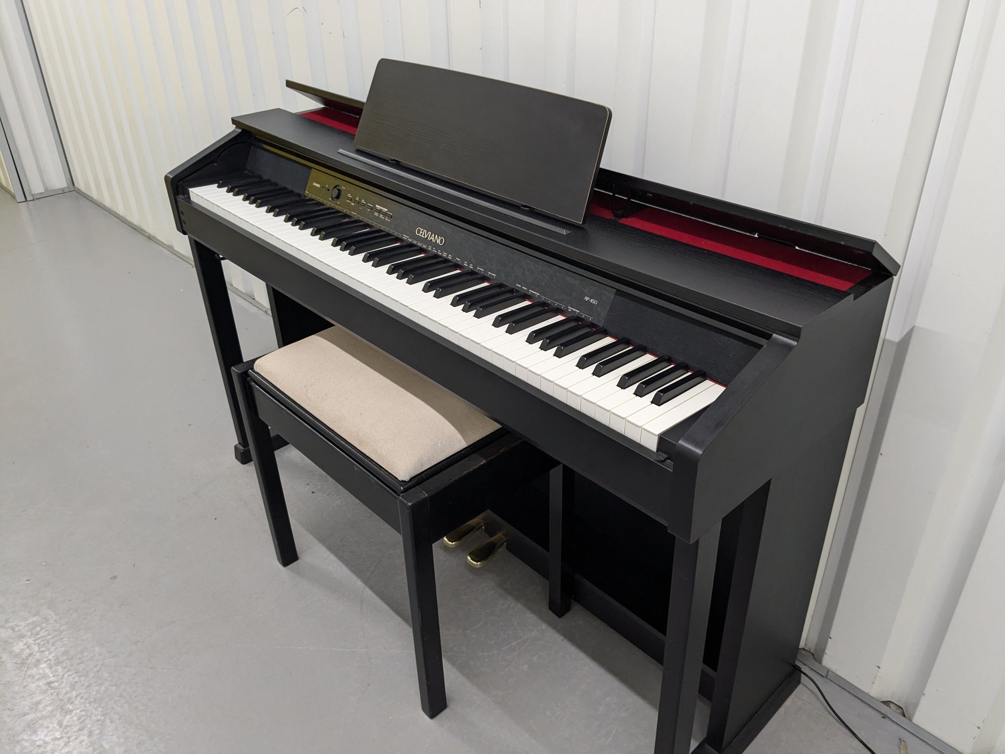 CASIO CELVIANO AP-450 DIGITAL PIANO AND STOOL IN SATIN BLACK stock