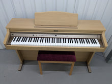 Load image into Gallery viewer, Roland HP102e digital piano and stool in light oak finish stock number 24614
