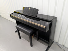 Load image into Gallery viewer, Yamaha Clavinova CLP-220PE Digital Piano and stool in glossy black stock # 25029
