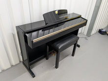 Load image into Gallery viewer, Yamaha Clavinova CLP-220PE Digital Piano and stool in glossy black stock # 25029
