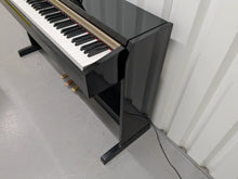 Load image into Gallery viewer, Yamaha Clavinova CLP-220PE Digital Piano and stool in glossy black stock # 25029
