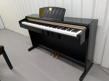 Load image into Gallery viewer, Yamaha Clavinova CLP-220PE Digital Piano and stool in glossy black stock # 25029
