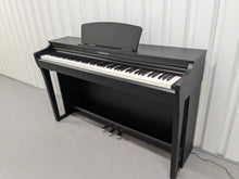 Load image into Gallery viewer, Yamaha clavinova CLP-725 digital piano and stool in satin black stock #25076
