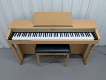 Load image into Gallery viewer, Roland HP201 digital piano and stool in light oak finish stock number 25085

