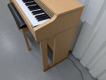 Load image into Gallery viewer, Roland HP201 digital piano and stool in light oak finish stock number 25085
