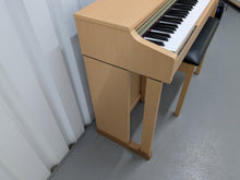 Load image into Gallery viewer, Roland HP201 digital piano and stool in light oak finish stock number 25085
