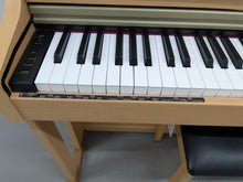 Load image into Gallery viewer, Roland HP201 digital piano and stool in light oak finish stock number 25085
