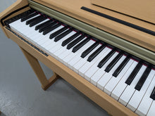 Load image into Gallery viewer, Roland HP201 digital piano and stool in light oak finish stock number 25085
