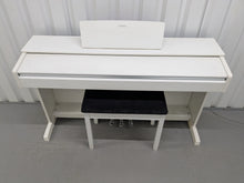 Load image into Gallery viewer, Yamaha Arius YDP-143 Digital Piano and stool in satin white finish stock #25428
