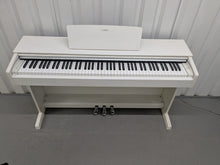 Load image into Gallery viewer, Yamaha Arius YDP-143 Digital Piano and stool in satin white finish stock #25428

