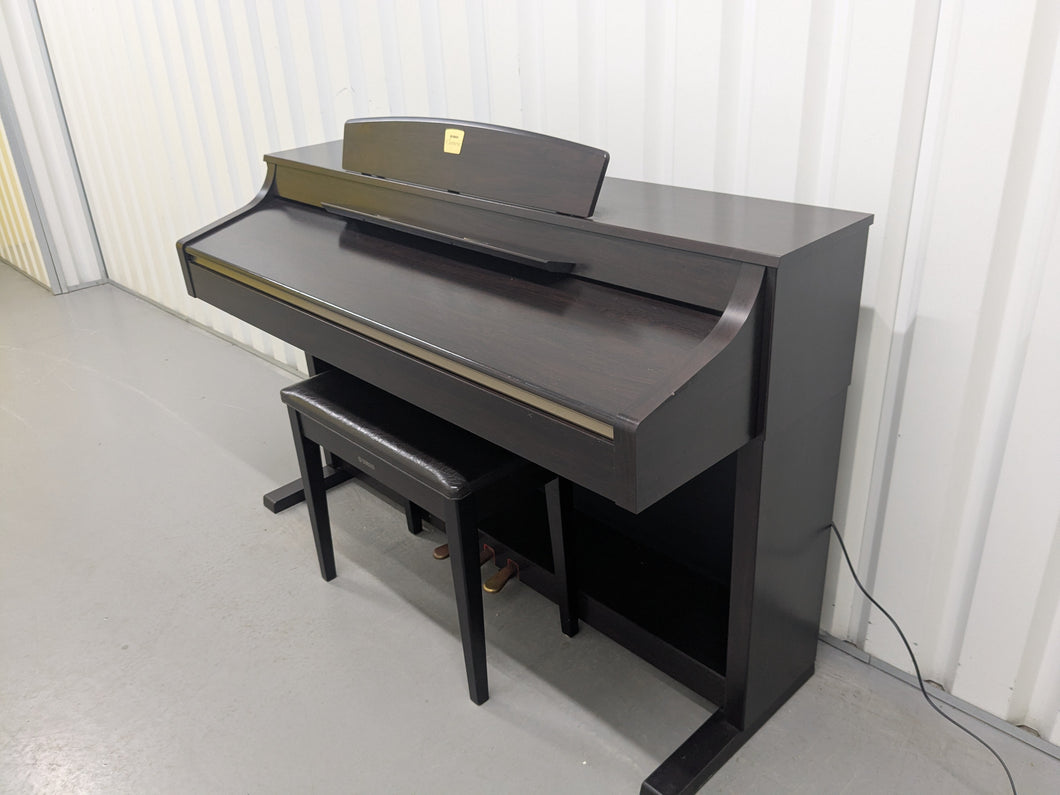 Yamaha Clavinova CLP-340 Digital Piano and stool in dark rosewood stock # 25130