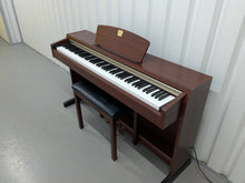 Load image into Gallery viewer, Yamaha Clavinova CLP-220 digital piano and stool in mahogany finish stock #25164
