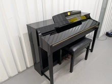 Load image into Gallery viewer, YAMAHA CLAVINOVA CLP-370PE DIGITAL PIANO + STOOL IN GLOSSY BLACK stock nr 25171
