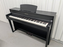 Load image into Gallery viewer, Yamaha Clavinova CLP-635  Digital Piano and stool in satin black stock #25271
