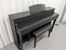 Load image into Gallery viewer, Yamaha Clavinova CLP-735 digital piano and stool in black finish stock nr 25267
