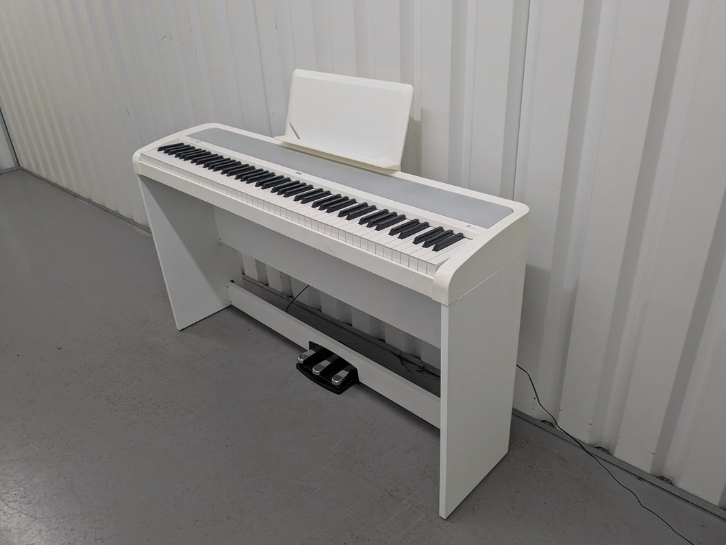 Korg B1 digital piano / keyboard with stand and 3 pedals in white stock # 25290